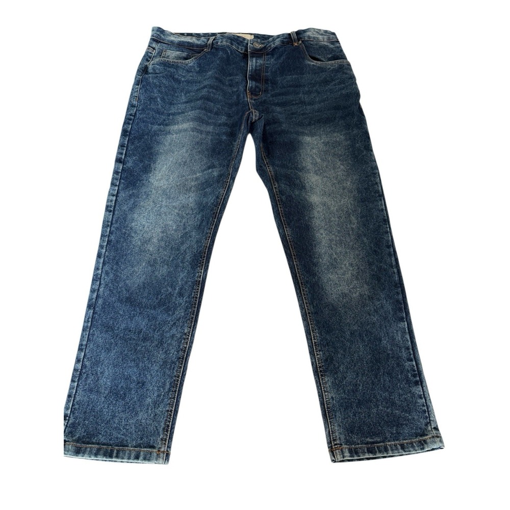 Stitches & Rivets Men's Size 42x30 Denim Jeans Bleached  Blue